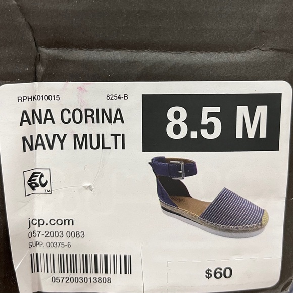 a.n.a Womens Corina Wedge Sandals. Size 8.5. Color:‎ blue & white - Picture 7 of 7